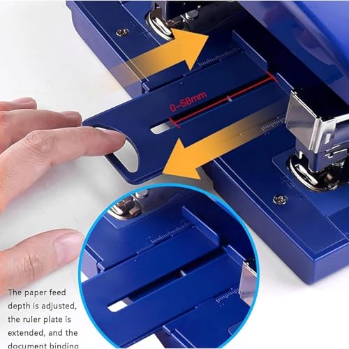 Double-Head Binding Stapler for A4/a3 Paper,Adjustable Depth up to 58mm,Heavy-Duty for Office and School