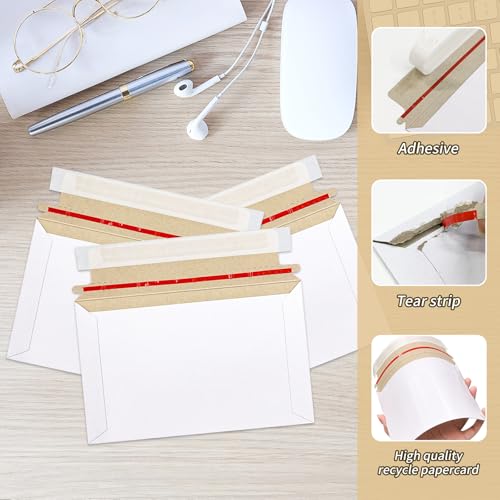 Ayearparty 500Pcs Rigid Photo Mailers 6.5 x 4.5Inch Shipping Envelope Bulk