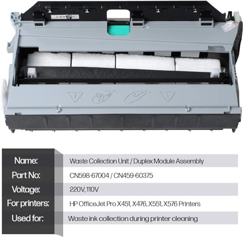 HP CN598-67004 CN459-60375 Duplex Module Assembly Compatible Officejet X451 X551 X476 X576 / 973 974 Printers Ink Waste Collection Unit/Printer Maintenance
