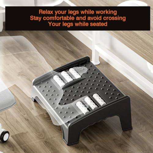 Under Desk Footrest with Foot Massage Roller,Ergonomic Foots Stool for Office Desks,with 20° Tilt Angle(Color-2)