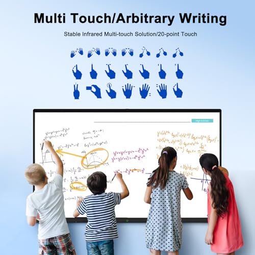 YCKJNB 75″ Smart Boarad, 4K UHD Touchscreen Display Electronic Whiteboard Built in Ultra High Definition Camera Open App Ecosystem, Interactive Whiteboard for for Business Office Classroom Home