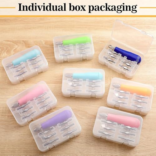 Cwmiibili 6Pack Craft Linoleum Cutter Kit Carving Tools Assortment Linocut Tools Block Cutters for Block Printing, Assorted Color