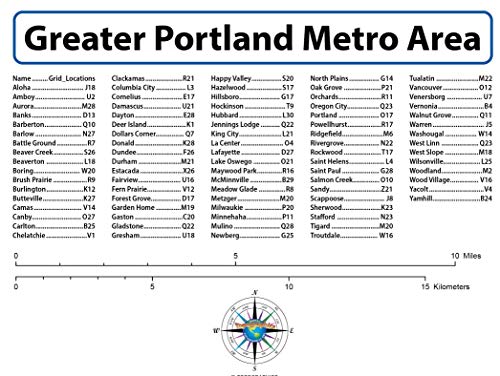 Topographics Greater Portland Oregon Laminated Street Map (42' Wide by 46' High)