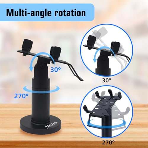 POS Machine Stand Adjustable Clips and Swivel&Tilt Angle Credit Card Reader Stand POS Terminal Holder Rack Mounted on Table Compatible with Ingenico Pax Square Verifone Poynt for Market Restaurant