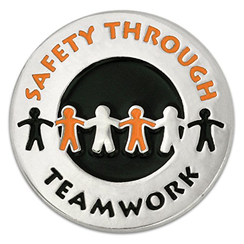 PinMart Safety Through Teamwork Enamel Lapel Pin - 50 Pack