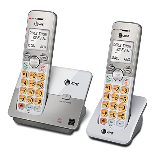 AT&T EL51203 DECT 6.0 2-Handset Cordless Phone with Full-Duplex Speakerphone, Backlit Display & Lighted Keypad, Caller ID/Call Waiting, Intercom, ECO Mode