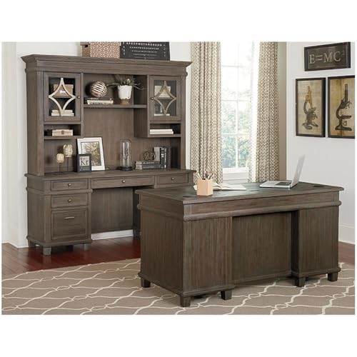 Martin Furniture Carson Credenza Wood Office Desk Writing Table Gray