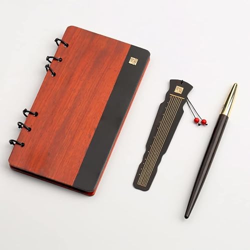 Notebook Literary Bookmark Brass Metal Signature Pen Notepad Set Literary Tassel Custom Engraving