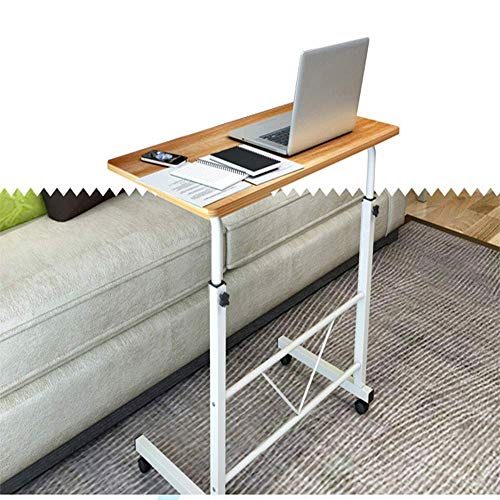 Mobile Computer Desk, Adjustable Height Adjustable Mobile Laptop Desk Cart Rolling Table Cart Computer Mobile Stand Portable Home & Office Utility Table with Rolling Wheels (AYW)