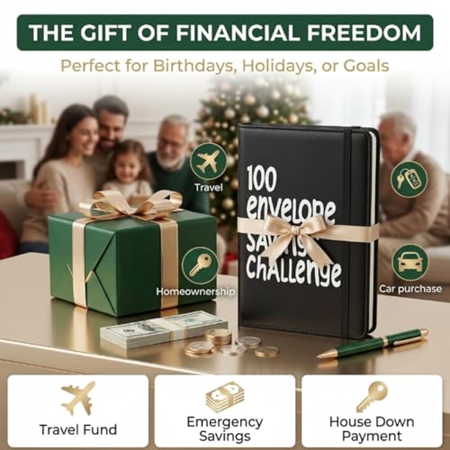 100 Days Money Saving Challenge Coin Envelope Budgetstorage Book, Money Saving Binder, Cash Envelopes for Budgeting, Budget Planner Binder to Save $5,050 and $500 and $10,000(Mixed)