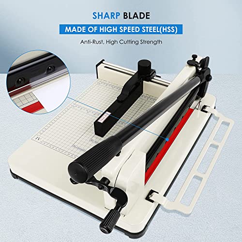 FAHKNS 12" Heavy Duty Guillotine Trimmer Paper Cutter,Cortadora de Papel 400 Sheets Paper Trimmer with Double Safety Protection Durable HSS Blade for Cutting Paper