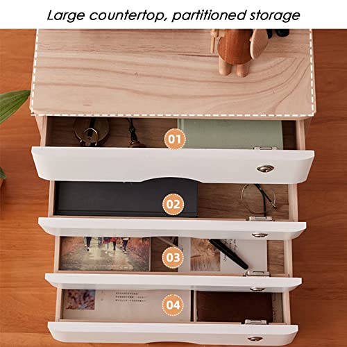 EliteBloom Desktop Drawer Cabinet, Flat File Cabinet Storage, Rustic Dresser, Wooden Desktop Storage Box with Lockable Drawers, Office Supplies A4/Receipt File Organizer, Solid Wood,A-1 Drawer