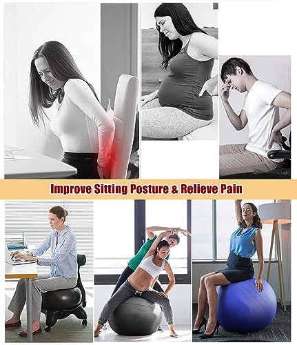 Acivirdde Heavy-Duty Yoga Ball Chair, Ideal for Core Muscle Training, Exercise, and Fitness at Home or in The Office; a Perfect Stability Ball.
