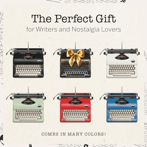 Maplefield Antique Manual Typewriter - for Journaling & Letter Writing - Compact Portable Setup for Home Office Decor - Retro Display with Ink Ribbon & Guide - Bronze, Fits 8 x 11 in Sheets