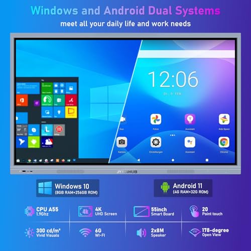JYXOIHUB 55" 4K Smart Board for Conference – with Android & Windows