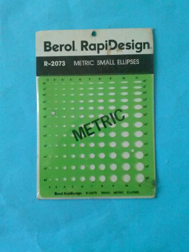 RapiDesign Berol R-2073 Technical Drawing Template Metric Small Ellipses Made in USA