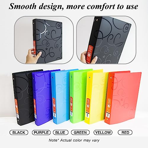 BAZIC Products 1 in Swirl Poly 3-Ring Binder, 1 Pocket, 48-Case
