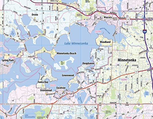 Topographics Twin Cities Metro Area Laminated Street Wall Map (52' x 42' Full Color)