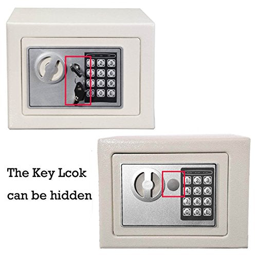 TBLOTYD Safe Box,Digital Electronic Safe Box for Home Office Hotel Security Solid Steel with Keypad Lock/Black/16L ，White-4.6L