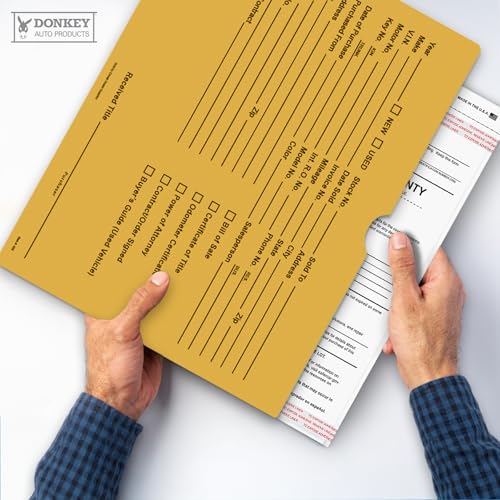Printed Vehicle Deal Envelopes 9x12 Deal Jackets (100 shrink wrapped) (Buff)