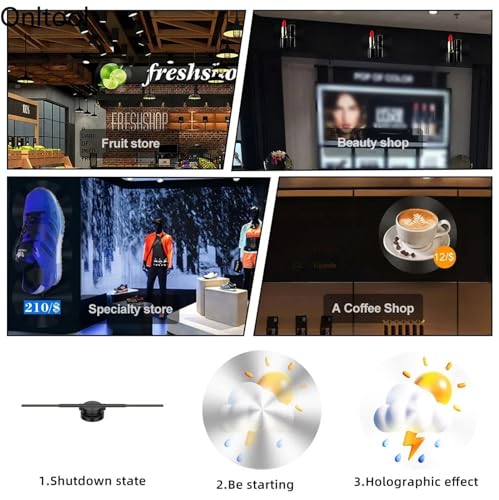 42-100CM 3D Hologram Fan Projector WiFi Display Advertising Logo Light Led Sign Holographic Lamp Three-Dimensional Projectors(PD45)