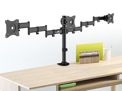 Maclean MC 691 Triple Monitor Stand, 68,58 cm (13 – 27 inch – Black