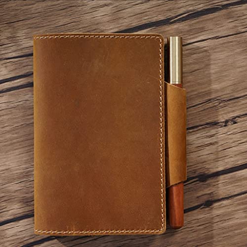 YHdtUO Leather Book Handmade Portable Journal Retro Cowhide Leather Travel Journal Outdoor Writing Book Office Festival Men,A