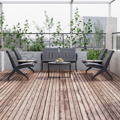 2 Seat Waiting Room Bench with Table Steel Frame Reception Guest Chair