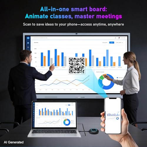 JYXOIHUB 55" Smart Board 4K UHD Android/Windows Dual System for Office