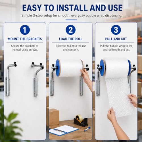 Bubble Wrap Roll Dispenser Multi Purpose Standing Wrapping Roll Stand