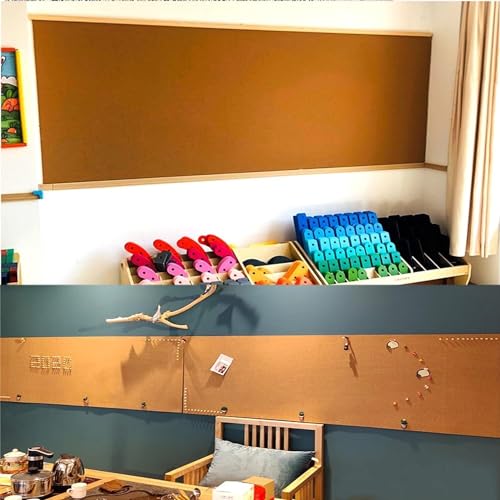 UBNMIUBV Cork Board Self-Adhesive Cork Board Roll, Message Board Suitable, DIY Crafts for Bulletin Board Door Sign Floor Wall Decoration for Office & Home Decor,Brown-1.22x4.10m
