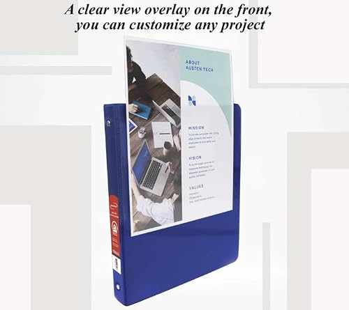 12 Pack, 1.5" Blue 3-Ring View Binder w/ 2-Pockets