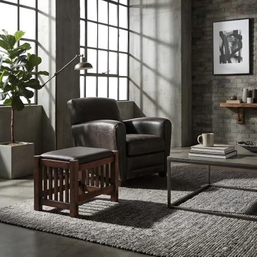 Starlight Canyon Home Solid Wood Foot Stool with Spindle Legs, Small Ottoman Footrest Hassock for Living Room or Couch Use, Walnut