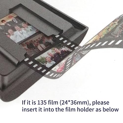 Slide Negative Scanner, 35/135mm Film Scanner with Companion APP and Built-In LED Back Light, Support JPEG and Convert Color or Black White, Compatible with IOS/Android, Foldable, for Gifting