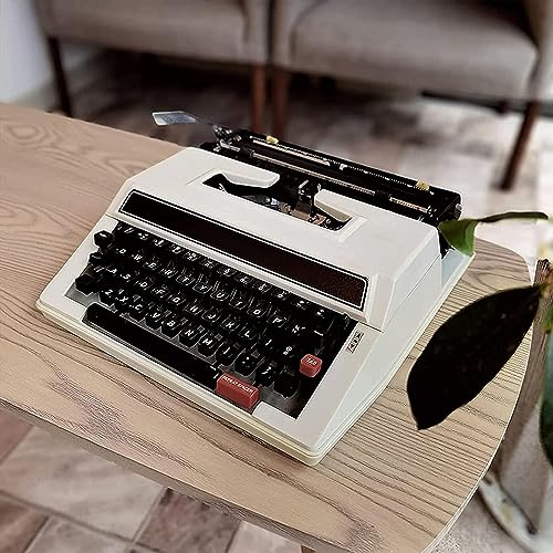 Portable Machinery Word Processing Typewriter, Old Fashioned Manual Typewriter - Included Twin Spool Black Red Ribbon