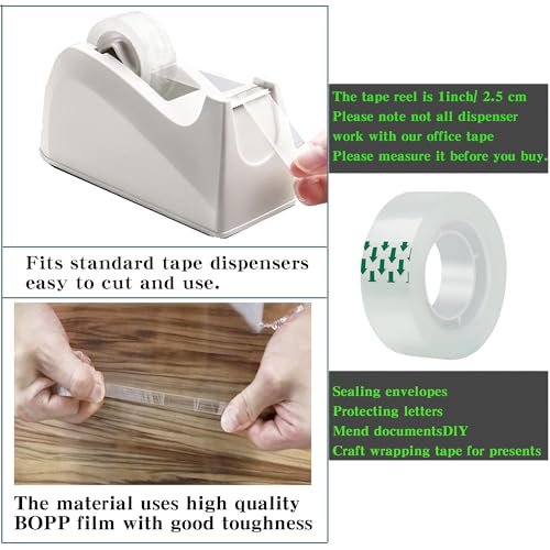 WUKAKA 144 Rolls Transparent Tape Refills Rolls Each Rol 1 inch Corel 3/4 x 900 Inches,for School,Office, Home.