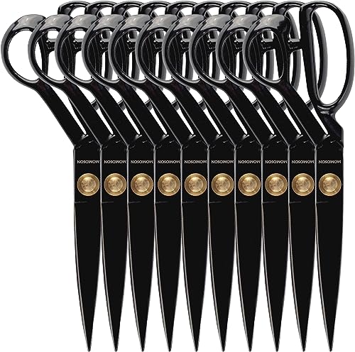 JubileeYarn Professional Carbon Steel Fabric Scissors - 10" Black - 10 Pairs