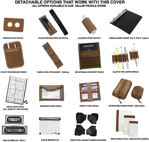 TACTICAL NOTEBOOK COVERS Tactical 3-Ring Binder Cover | Zippered Case for Military Field Admin & Map Storage | Fits 5.5” x 8.5” Paper | Tactical Organizer with Durable Protection for Field Use (Black)