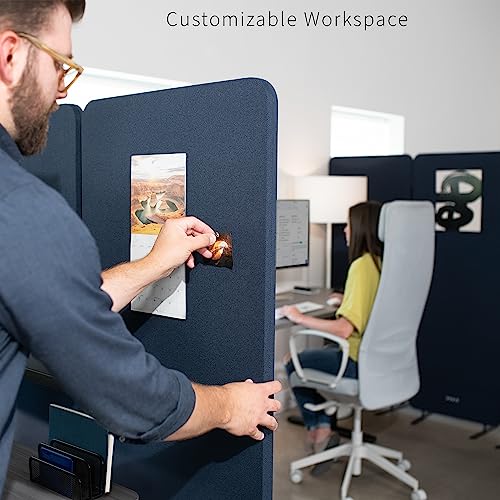 VIVO Navy Blue Freestanding 72 x 66 in Privacy Panel, PP-3-T072NB