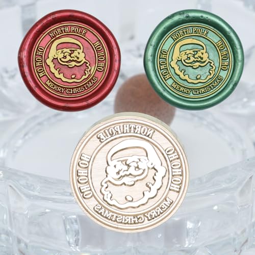 Christmas Wax Seal Kit - 2pcs Santa Claus & Star Stamp With 24 Colors Beads 600pcs, Electric Warmer, Spoon, Metallic Pens, Card and Envelope for Letter Sealing