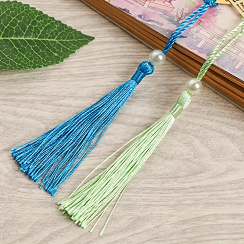 Bookmark Metal Creative Bookmark, Chinese Style Unique Hollow Out Bookmarks with Tassel Book Marker Clip Reader Student Office School Stationery Supplies Metal Bookmark (Color : 4) (8)