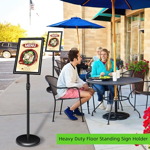 Adjustable Pedestal Sign Stand, Floor Standing Sign Holder for Display