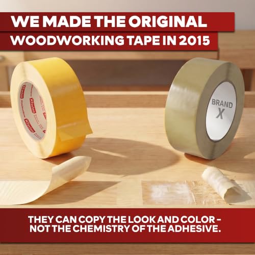 XFasten Bulk Double Sided Woodworking Tape 1-inch 1,296-Feet Total (12-Pack) Residue-Free Woodworking Tool for CNC Routing Machine, Removable Double Sided Tape for Woodworking Router Template