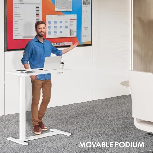 FLEXISPOT 28" Mobile Standing Desk Pneumatic Lift Computer Workstations