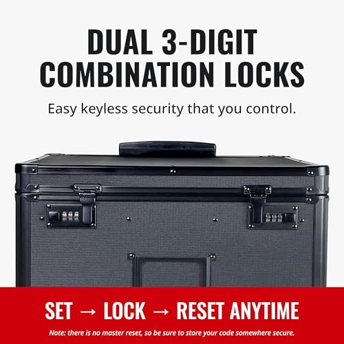 Vaultz Locking Mobile File Chest, Letter/Legal Size Storage Box, Black
