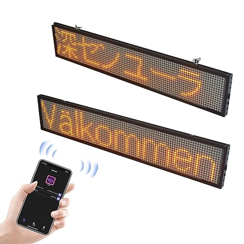 MekUk LED Sign Board Scrolling Message Programmable LED Matrix Panel, LED Scrolling Sign Light For Parties, Cars, Bars, Festivals for Store, Car, Business, Promotion ( Color : Orange , Size : 340*95*1
