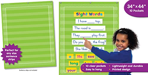 Teacher Created Resources Lime Polka Dots 10 Pocket Chart