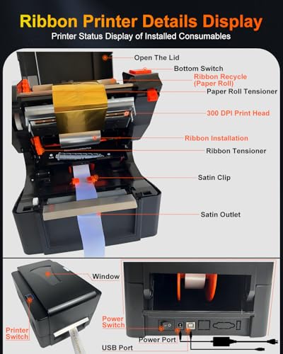 Pianotlbosx Ribbon Printer Machine for Florist, Wedding