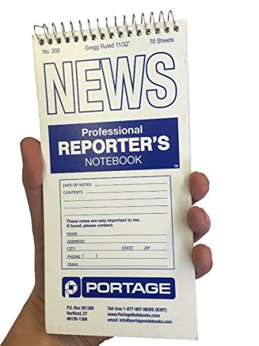 Portage Notebooks Small Notebook - Spiral Notepad for note-taking 4x8 - Small Notepad with stiff backing for Reporters - 12 Pack of Small Note Pads for Journalists and Writers, 70 sheets