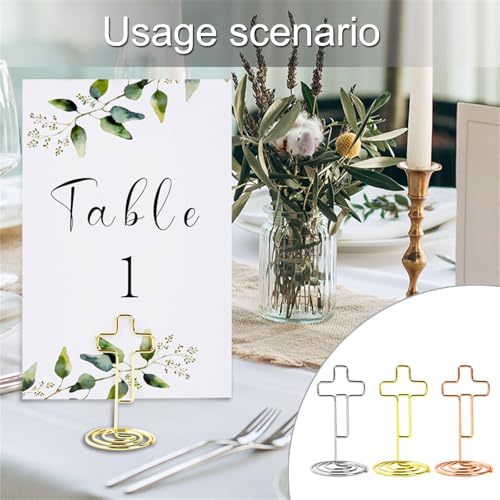 100PCS Metal Memo Clip Holders Photo Displaying Stand, Gold